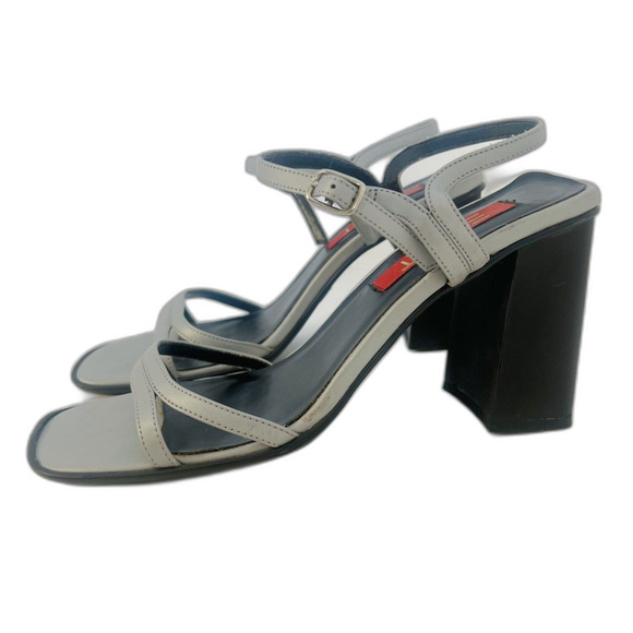 Vintage Espirit y2k 90s Square Toe Silver Chunky Heels Women's Size 8.5 - Picture 2 of 8